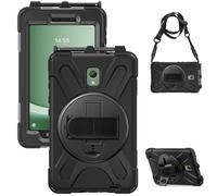 Gerutek Coque Antichoc pour Samsung Galaxy Tab Active 5 2024/Tab Active 3 2020 8 Pouces, SM-X300/X306B/T570/T575, Étui Armure Robuste avec Support Rotatif, Dragonne et Bandoulière, Porte-Stylet, Noir