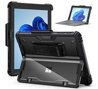 Gerutek Coque pour Microsoft Surface Go 4 (2023)/Go 3 (2021)/Go 2 (2020)/Go(2018) 10.5", Étui de Robuste Compatible avec Support, Type Cover Clavier, Bandoulière et dragonne, Porte-Stylet, Transparent