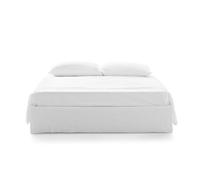 GERVASONI lit deux personnes avec Caveau 1 GHOST 80 L pour matelas de 160x200 cm (Lin blanc - Tissu Naturel Cat. B)