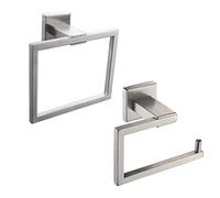 GERZ JG1956-2LS Lot de 2 Accessoires de Salle de Bain en Acier Inoxydable brossé SUS304 (Porte-Papier Toilette, Anneau Serviette) Style Contemporain