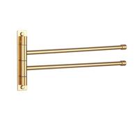 GERZWY Barre Porte-Serviettes à 2 Bras oscillants en Acier Inoxydable pour Salle de Bain - Finition dorée