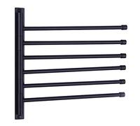 GERZWY Barre Porte-Serviettes Murale à Bras oscillant de Salle de Bain avec 6 Bras de Suspension en Acier Inoxydable SUS 304 Noir Mat HYG06-BK