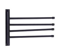 GERZWY Barre Porte-Serviettes pivotante en Acier Inoxydable SUS 304 à 4 Bras pour Salle de Bain, Support de Rangement pour économiser de l'espace, Support Mural Noir Mat HYG04-BK