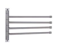 GERZWY Barre Porte-Serviettes pivotante en Acier Inoxydable SUS 304 à 4 Bras pour Salle de Bain - Support de Rangement pour économiser de l'espace - Support Mural brossé