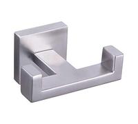 GERZWY Double crochet de serviette de bain SUS 304 en acier inoxydable pour manteau/peignoirs pour salle de bain, cuisine, style moderne, fixation murale, finition brossée