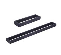 GERZWY Ensemble de matériel de Salle de Bain 2 pièces avec Anneau Porte-Serviette et Barre Porte-Serviette en Acier Inoxydable SUS 304 à Fixation Murale Noir Mat