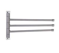GERZWY Porte-Serviettes de Bain pivotant en Acier Inoxydable SUS 304 pour Salle de Bain, 3 Barres Pliantes, Support Mural, Finition brossée