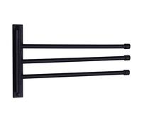 GERZWY Porte-Serviettes de Bain pivotant en Acier Inoxydable SUS 304 pour Salle de Bain - Bras Pliable à 3 Barres - Support Mural Noir Mat HYG03-BK