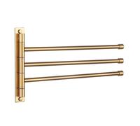 GERZWY SUS 304 Porte-Serviettes de Salle de Bain en Acier Inoxydable 3 Barres avec Bras Pliable pivotant Support de Serviette de Bain pivotant Barre Porte-Serviette Murale Finition dorée