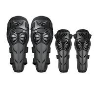 GES 4 Pcs Moto Genou Coude Protecteur Motocross Racing Genou Shin Garde Pads Équipement de Protection pour les Adultes (Noir)