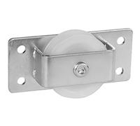 Gesa Poulie en polyamide 50 mm avec support en acier galvanisé - Roulette latérale pouvant supporter jusqu'à 40 kg - Pour cordes de 8 mm, acier galvanisé/polyamide