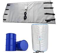 GESAIDES Couverture chauffante pour fût de 200 L (qualité Industrielle) - Thermostat Fixe 0-120 °C (32-248 °F) - Bande chauffante isolée pour réservoirs de Propane et fûts de Miel Silver