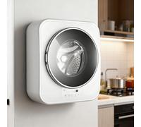 GESAIDES Mini Lave-Linge Mural avec sèche-Linge à air Chaud, capacité de 3 kg, entièrement Automatique, pour sous-vêtements et Chaussettes, Lavage à Haute température, Cycle Rapide de 15 Minutes