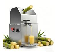GESAIDES Presse à Canne à Sucre électrique à Haut rendement, Large entrée de 62 mm et 3 Rouleaux en Acier Inoxydable pour Un débit de 300 kg/h, Machine à jus de Canne Portable et Robuste