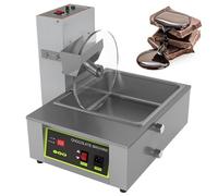 GESAIDES Tempéreuse à Chocolat Commerciale avec Distributeur Automatique et Table Vibrante, Fondoir en Acier Inoxydable pour Fontaine, Enrobage de Fraises, Barres et Desserts,8kg