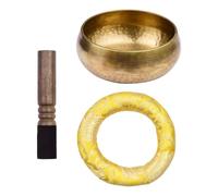 Gesangsschale - 3 Zoll Handgeschmiedete Klangschale | Bronze Spirituelles Zubehör - Mit Holzstock und Matte für Meditation Yoga Achtsamkeit Chakra-Ausgleich und Dekoration in Wohnzimmer oder Studio
