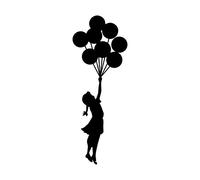Gesar Autocollant Banksy Floating Ballon Girl - Sticker Banky - Street Art - Fille de table avec ballons - Dimensions : 40 x 15 cm