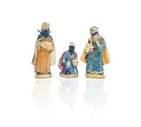 Gesar Figurine 3 Rois Mages pour crèche de 11 cm - Lot de 3 rois mages pour crèche en résine - personnages crèches - figurines en personnages peints à la main - Nativité de Noël