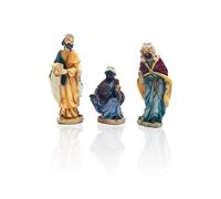 Gesar Figurines de 3 Rois Mages pour crèche de Noël de 7 cm - Lot de 3 pièces en résine - Personnages peints à la main - Nativité de Noël