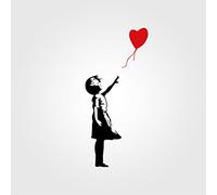 Gesar Sticker Banksy - Fille avec ballon - Fille avec ballon - Autocollant mural - Vinyle - Idéal pour décorer les murs - Autocollant design d'intérieur - Couleur comme sur l'image (38 x 84 cm)
