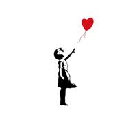 Gesar Sticker Banksy - Fille avec ballon - Fille avec ballon - Autocollant mural - Vinyle - Idéal pour décorer les murs - Autocollant design d'intérieur - Couleur comme sur l'image (17,5 x 38 cm)