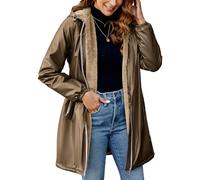 Geschallino Manteau Long et Léger pour Femme Vêtements Hiver Chauds à Capuche Doublés Sherpa Veste A3100 Marron S