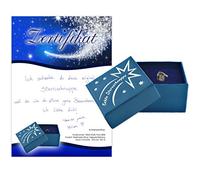 Geschenke mit Namen Véritable étoile filante dans Une boîte Cadeau, météorite, avec Certificat d'authenticité et Certificat de baptême, à inscrire pour Votre dédicace personnelle, 21 x 3,5 x 15 cm,