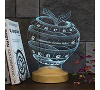 Geschenkelampe Cadeau personnalisé 3D pomme lampe LED pour fitness, yoga, collègues de travail, conseillers nutritionnels, assistants diététiques personnalisés