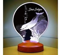 Geschenkelampe Pour les amoureux des animaux avec gravure personnalisée dauphin, cheval, éléphant, cerf, lampe décorative