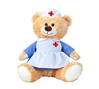 Geschenkestadl Ours en peluche, infirmière, 33 cm, marron clair, pour convalescence, hôpital, bon rétablissement