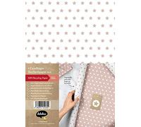 Geschenkpapier-Set Sterne (hell-rosa/ weiß)