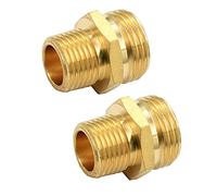 GESHATEN Lot de 2 connecteurs mâles GHT de 1,9 cm x 1,27 cm NPT mâle, raccord de tuyau d'arrosage en laiton, adaptateur, tuyau d'arrosage industriel en laiton pour raccords de tuyau