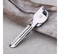 Geshiglobal 6 en 1 en acier inoxydable Porte-clés multifonction Tournevis Poche Pendentif Clé