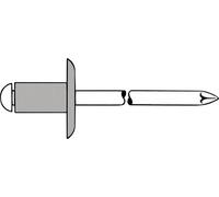 Gesipa Rivets Aveugles en aluminium/acier Grande Tête K 12, 4 x 12 mm, Lot de 500