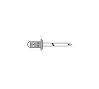 Gesipa 1464834 Poly Grip Rivet Aveugle en Aluminium/Acier inoxydable, Argent, 3,2 x 11 mm, Set de 100 Pièces