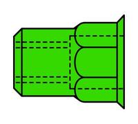 Gesipa Gesipa écrous aveugles écrous hexagonaux petite tête A4 acier inoxydable M 6 x 9 x 15,5 Quantité:250