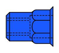 Gesipa Gesipa Ecrous aveugles Rivets aveugles Section hexagonale Acier Petite tête M 4 x 6 x 11 Quantité:500
