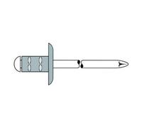 Gesipa Gesipa PolyGrip Rivet aveugle multigamme Alu/A 2 K 9,5 3,2 x 9,5 S Quantité:1000