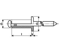 Gesipa Rivet POP PolyGrip® tige de rivet d x l 4,8 x 10 mm aluminium / acier 500 un. GE Quantité:500