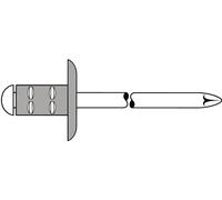 Gesipa 1433834 Rivet aveugle polyvalent acier aluminium 250 pc(s)