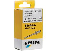 GESIPA Rivet POP PolyGrip® tige de rivet D. x l 4 x 10 mm acier/acier 100 pièces