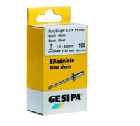 Gesipa Rivet POP PolyGrip® tige de rivet d x l 4 x 10 mm acier inoxydable 75 un. GESIPA Quantité:1