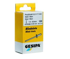 Gesipa Rivet POP PolyGrip® tige de rivet d x l 4 x 17 mm acier inoxydable 50 un. GESIPA Quantité:1