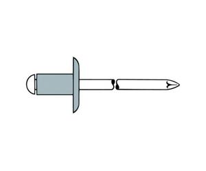 Gesipa Rivets aveugles Gesipa aluminium/acier grande tête 4 x 8 K 12 Quantité:500