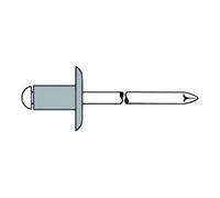 Gesipa Rivets aveugles Gesipa aluminium/aluminium grande tête 4,8 x 13,5 K 16 Quantité:250