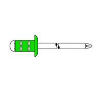 Gesipa Rivets aveugles Gesipa PolyGrip A4 Acier inoxydable 4,8 x 10 Quantité:500