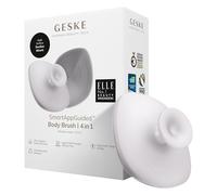 GESKE Body Brush | 4 in 1 | Brosse nettoyante pour tout le corps | Nettoyage en profondeur professionnel | Poils en silicone souples | Poignée ergonomique à deux doigts | Nettoie et masse