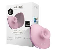 GESKE Body Brush | 4 in 1 | Design avec anneau métallique | Brosse nettoyante | Nettoyage en profondeur professionnel | Poils en silicone souples | Poignée ergonomique à deux doigts