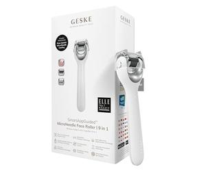 GESKE | SmartAppGuided™ MicroNeedle Face Roller | 9 in 1 | avec quartz rose | Microneedling | Appareil de Microneedling professionnel | Rouleau à aiguilles | Rouleau de beauté visage | Micro-aiguilles