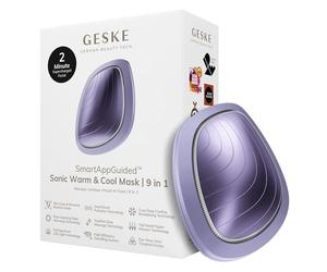 GESKE | SmartAppGuided™ Sonic Warm & Cool Mask | 9 in 1 | Masque facial Beauty LED | LED à spectre complet + thérapie lumière rouge | Chaleur | Fraîcheur | Absorption accrue des soins | Masseur facial
